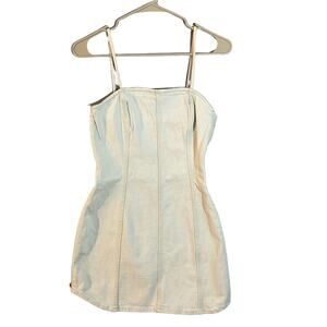 Zara Light Blue Sleeveless Denim Side Zipper Bodycon Dress Women’s XS